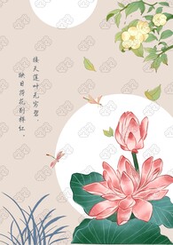 夏季荷花古风海报插画
