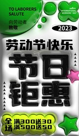 劳动节钜惠促销海报