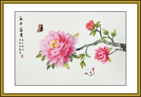 花鸟牡丹国画