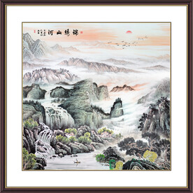 方形山水画