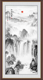 竖幅水墨画