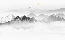 意境水墨山水画