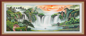 聚宝盆山水画