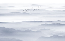 新中式水墨山水壁画背景墙