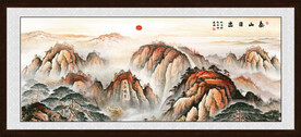 五岳独尊国画泰山日出