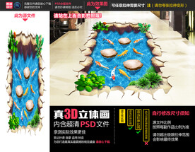 锦鲤立体画