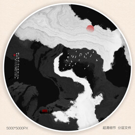 茶室水墨画
