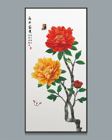 花鸟牡丹画