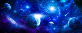蓝色外太空星球宇宙黑洞银河背景