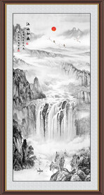 竖幅水墨画