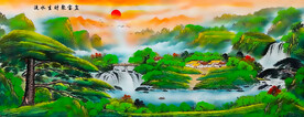 迎客松国画