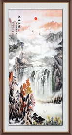 竖幅山水画