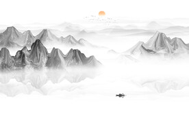 新中式水墨山水画