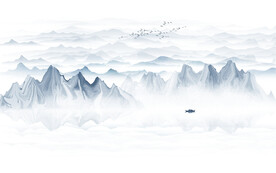 新中式山水背景墙