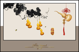 五福临门晶瓷画