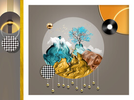 现代简约糜鹿背景装饰画