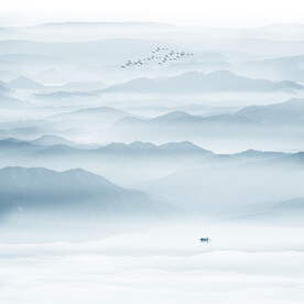 中式水墨山水画背景墙