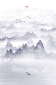 竖幅山水画