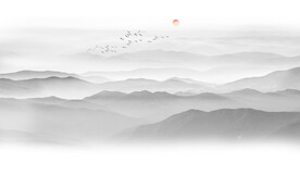 水墨山
