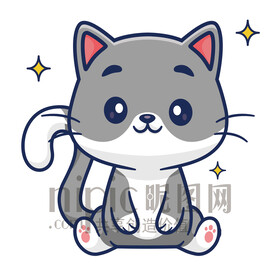 可爱卡通小猫咪矢量素材