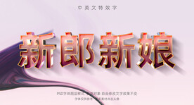 新郎新年婚礼婚庆特效字模版