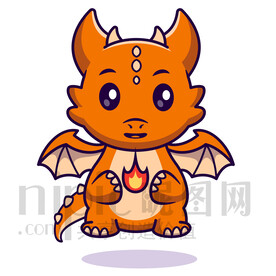 可爱卡通动物飞龙大怪兽矢量素材