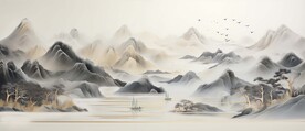 新中式山水画意境装饰画