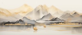 千里江山大气山水画
