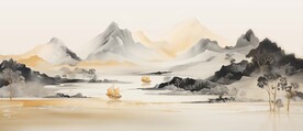 新中式国画山水装饰画