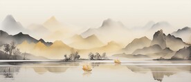 中国传统国画山水装饰画