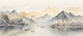 中国传统国画山水装饰画