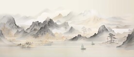 高档大气新中式山水画