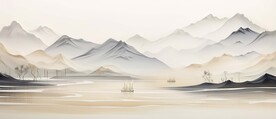 新中式山水画意境装饰画