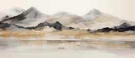 中国传统国画山水装饰画