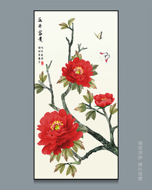 花鸟牡丹国画