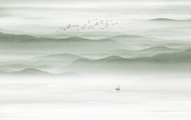 中国风水墨意境山水风景背景