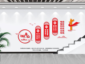 牢记三个务必楼梯文化墙