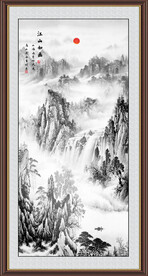 竖幅水墨画