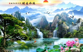 仙鹤 风景画