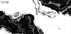 新中式抽象水墨山水风景背景墙