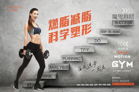美女健身海报灯箱图片