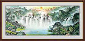 聚宝盆山水画