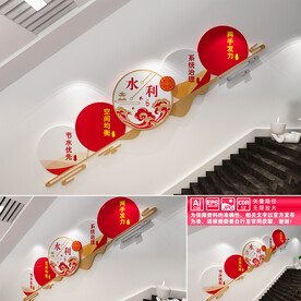 水利精神楼道文化墙