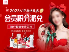 医美年终双旦活动背景积分展板