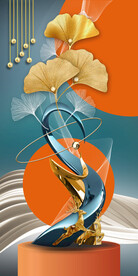 现代抽象意境麋鹿挂画