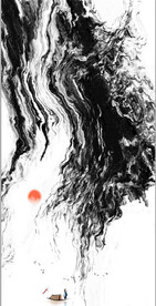 新中式抽象水墨山水风景装饰画