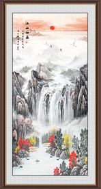 竖幅水墨画