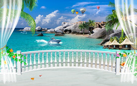 海景背景装饰画