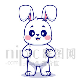 可爱卡通小白兔