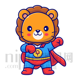 可爱卡通超人小狮子